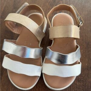 Stylish Kids Sandals in Gold, Silver, and White